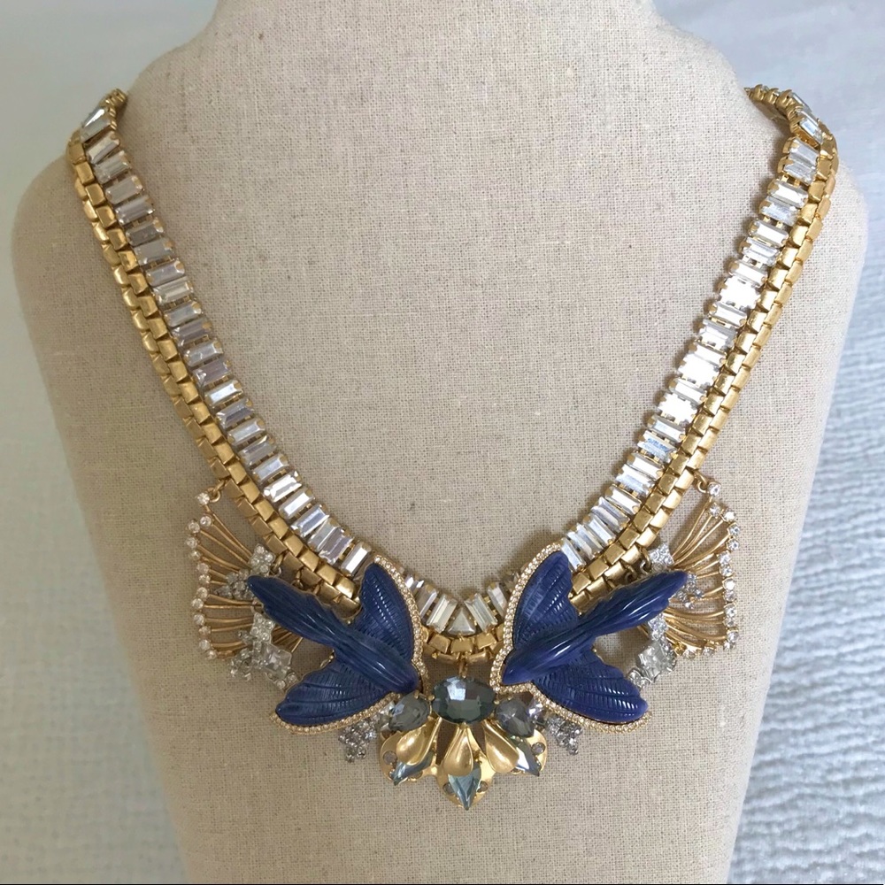 Stella & Dot Monroe blue bird necklace